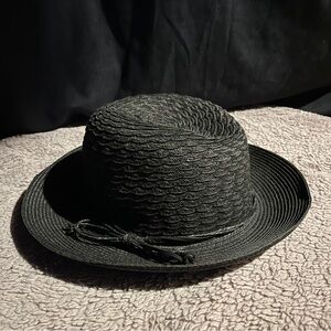 Nine West Elegant Black Textured Hat